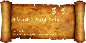 Bánó Valéria névjegykártya